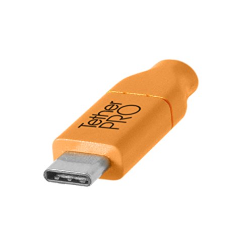 כלים לקשר Tetherpro USB-C ל- USB 2.0 MINI-B כבל 8 פינים | להעברה מהירה וחיבור בין מצלמה למחשב | כתום נראות